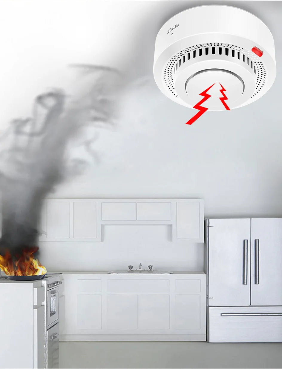Tuya Smart WiFi Smoke Sensor Fire Protection Smoke Detector 85dB Sound Security System Firefighters Smartlife APP Control
