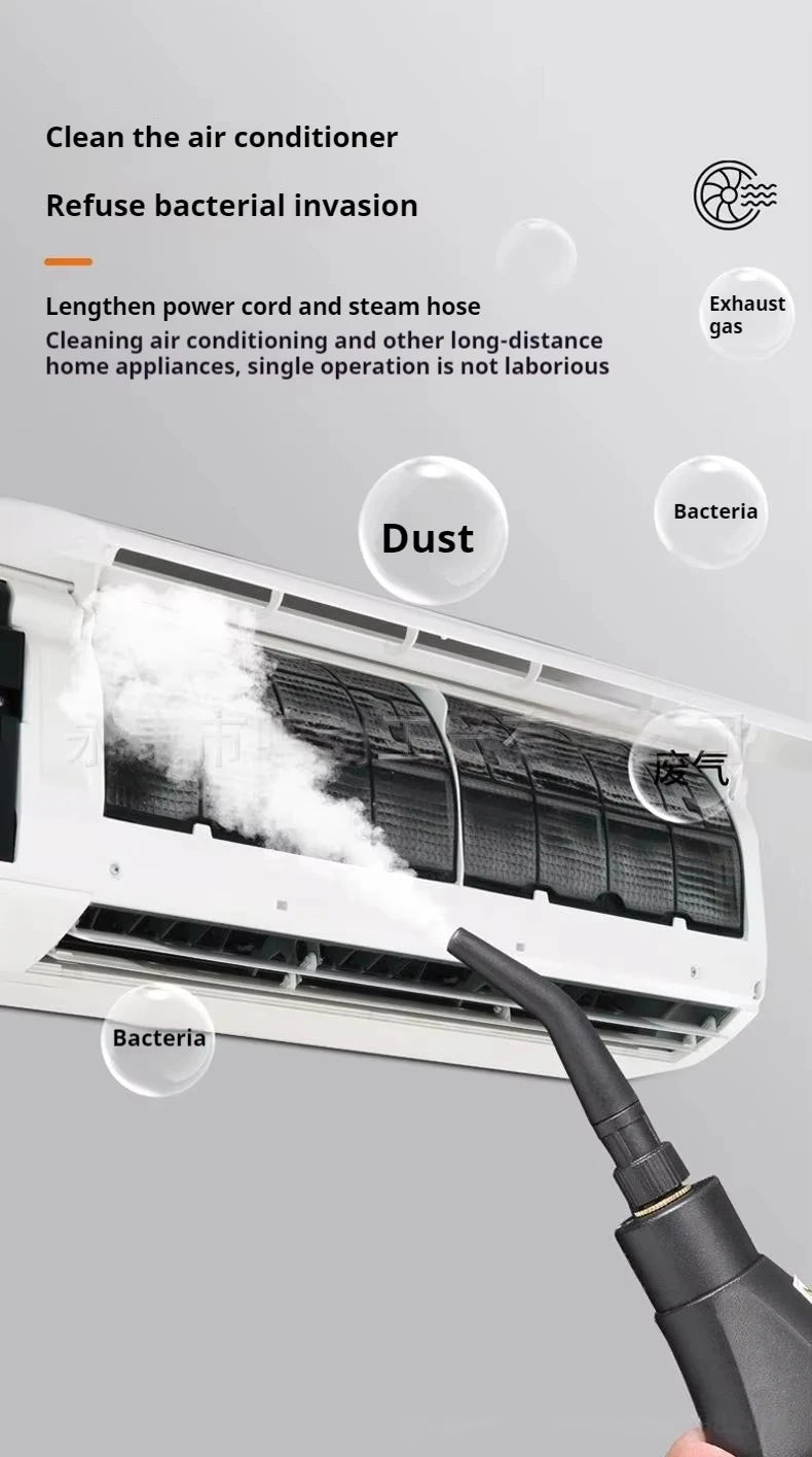 220V EU Plug High-Temperature Steam Cleaner for Home Car Deep Cleaning Kitchen Hood & Air Con Sterilization Appliance