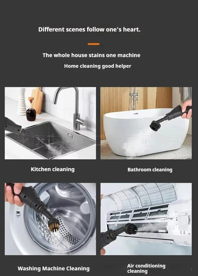 220V EU Plug High-Temperature Steam Cleaner for Home Car Deep Cleaning Kitchen Hood & Air Con Sterilization Appliance
