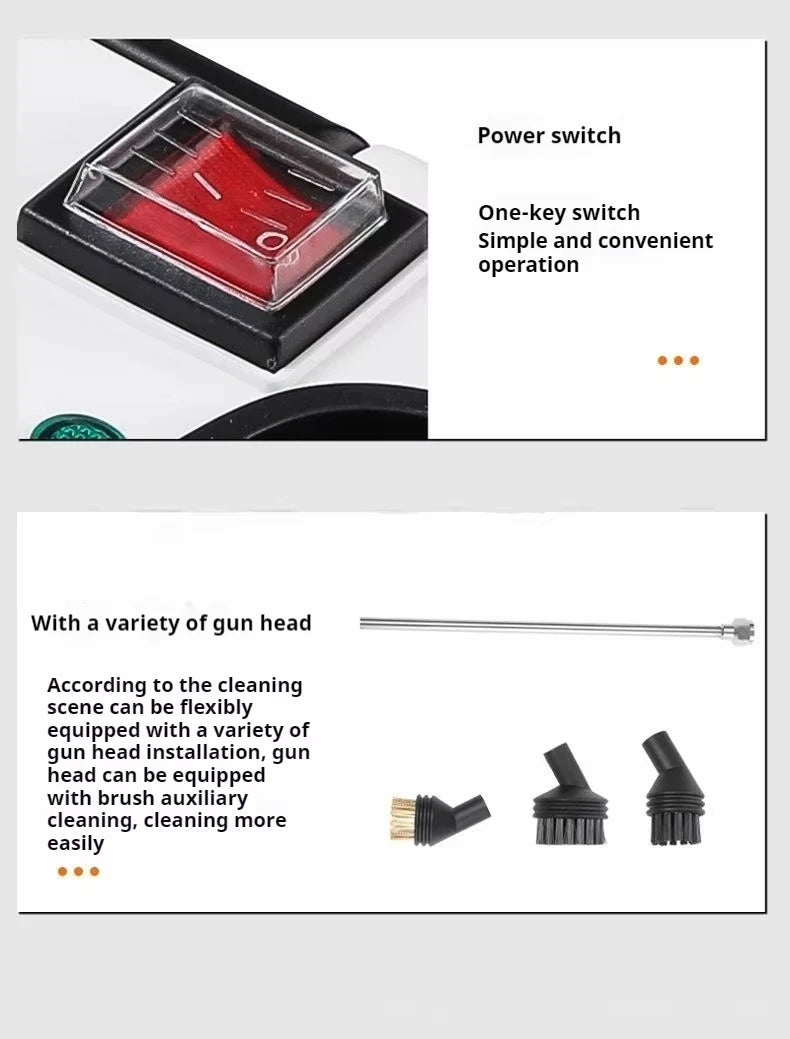 220V EU Plug High-Temperature Steam Cleaner for Home Car Deep Cleaning Kitchen Hood & Air Con Sterilization Appliance