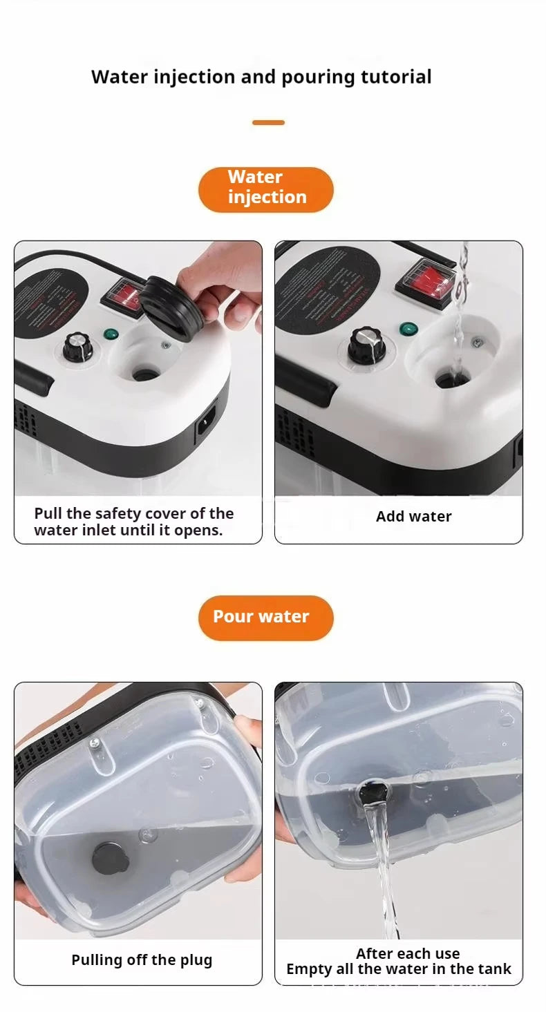 220V EU Plug High-Temperature Steam Cleaner for Home Car Deep Cleaning Kitchen Hood & Air Con Sterilization Appliance