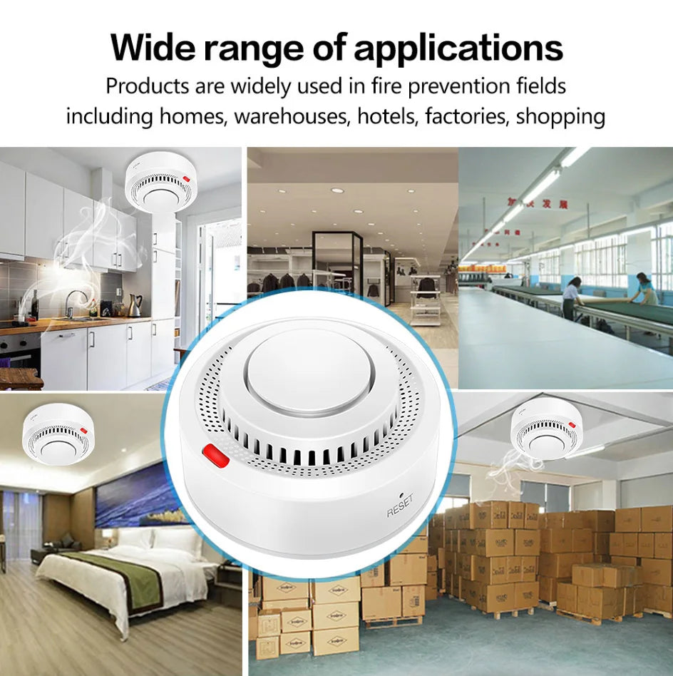 Tuya Smart WiFi Smoke Sensor Fire Protection Smoke Detector 85dB Sound Security System Firefighters Smartlife APP Control