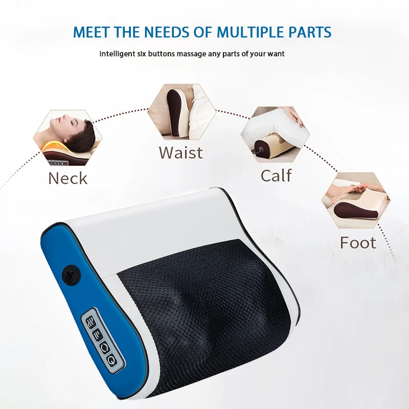 Multi functional neck and shoulder massager, a household neck and back kneading tool with 6 adjustable hot compress massage func