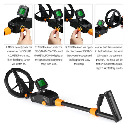 Metal Gold Detector Pinpointer Handheld Treasure Underground Metal Detector Tracker Seeker Finder With Waterproof Search Coil