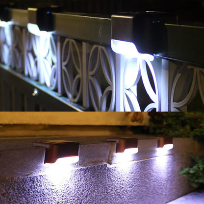 Warm White LED Solar Step Lamp Path Stair Outdoor Garden Lights Waterproof Balcony Light Decoration for Patio Stair Fence Light