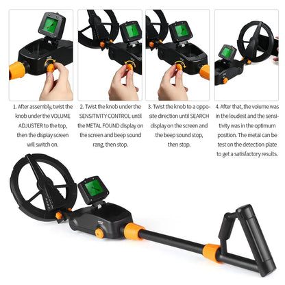 Metal Gold Detector Pinpointer Handheld Treasure Underground Metal Detector Tracker Seeker Finder With Waterproof Search Coil